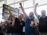 Trabajadores de Eulen protestaban en el aeropuerto de El Prat el pasado verano.