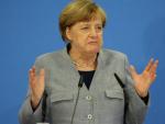 La canciller alemana Angela Merkel durante el congreso regional de la CDU en el estado federado de Mecklemburgo-Antepomerania.