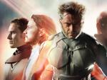 Imagen promocional de 'X-Men: D&iacute;as del Futuro Pasado', con Lobezno (centro) y las versiones juveniles y maduras de Charles Xavier y Magneto.