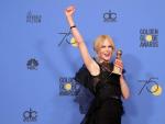 Nicole Kidman recibe el premio a la mejor interpretaci&oacute;n por 'Big Little Lies', en la sala de prensa durante la 75&ordf; ceremonia anual de los Globos de Oro.
