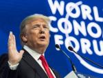 El presidente de Estados Unidos, Donald Trump, durante su discurso en el Foro Econ&oacute;mico Mundial de Davos.