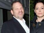 El productor de cine Harvey Weinstein y la actriz Rose McGowan.