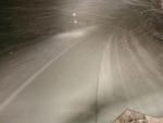 Carretera de la Diputaci&oacute;n de Lugo afectada por la nieve.