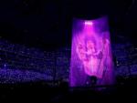 Holograma de Prince durante la actuaci&oacute;n de Justin Timberlake en el descanso de la Super Bowl, en el US Bank Stadium de Minneapolis, EE UU.