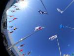 Fotograf&iacute;a realizada con una lente de ojo de pez que muestra las banderas de las 92 naciones participantes en los Juegos Ol&iacute;mpicos de Invierno de PyeongChang 2018.