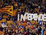 Proclamas independentistas en el Camp Nou.