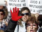 Protesta frente al juicio a La Manada en Pamplona, en una imagen de archivo.