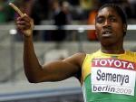 Caster Semenya durante el Mundial de atletismo de Berl&iacute;n 2009.