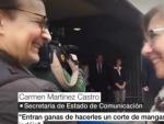 Carmen Mart&iacute;nez Castro, a la llegada de Rajoy a Alicante.