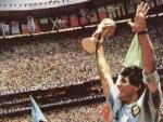 Diego Armando Maradona, tras ganar el Mundial de M&eacute;xico 1986.