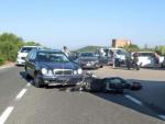 Imagen cedida por la polic&iacute;a local de Olbia que muestra el accidente del actor estadounidense George Clooney.