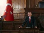 El presidente turco, Recep Tayyip Erdogan, en el antiguo Parlamento en Ankara (Turqu&iacute;a)
