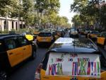 Huelga de taxis en Barcelona.