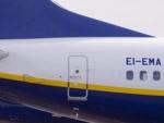 Imagen de archivo de aviones de la aerol&iacute;nea de bajo coste Ryanair.
