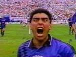 As&iacute; celebr&oacute; Maradona su &uacute;nico gol en el Mundial de Estados Unidos de 1994.
