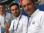 <p>Kiko, Camacho y Manu Carreño, comentaristas del Mundial para Mediaset. </p>