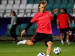 Luka Modric, en un entrenamiento con el Real Madrid.