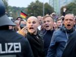 Manifestantes ultraderechistas en la protesta de este 1 de septiembre en Chemnitz, en el estado alem&aacute;n de Sajonia.