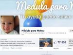 P&aacute;gina de Facebook de la plataforma Una m&eacute;dula para Mateo.