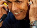 Cristiano Ronaldo, en rueda de prensa, luciendo un reloj de dos millones de euros.