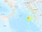 Mapa del Servicio Geol&oacute;gico de Estados Unidos, con el picentro del terremoto registrado en Grecia, al suroeste de la isla griega de Zante.