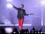 Matt Bellamy, l&iacute;der de Muse, durante su actuaci&oacute;n en el Bilbao World Stage, previa a los premios MTV.