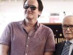Quentin Tarantino y Ennio Morricone, durante la concesi&oacute;n de una estrella en el Paseo de la Fama de Holywood al compositor.