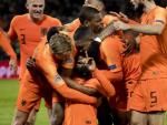 Holanda celebra un gol ante Francia