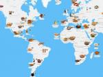 Imagen del mapa interactivo por donde se puede navegar y ver los platos t&iacute;picos de cada pa&iacute;s.