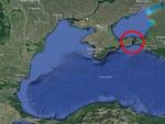 El estrecho de Kerch, &uacute;nica v&iacute;a de comunicaci&oacute;n entre los mares de Azov y Negro.