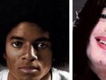 Michael Jackson, en dos momentos de su vida, en los que se aprecia el cambio f&iacute;sico.