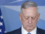 El secretario de Defensa de EE UU en su comparecencia durante la reuni&oacute;n de los ministros de Defensa de la OTAN.