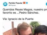El tuit del PP que luego eliminaron con el v&iacute;deo de Ignacio de la Puerta.
