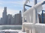 Orillas congeladas en el lago Michigan, en Chicago (EE UU).