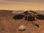 Ilustraci&oacute;n de la sonda InSight en la superficie de Marte.