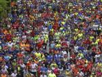 Imagen de parte de los 31.000 corredores que participaron en la Marat&oacute;n de Madrid 2015.