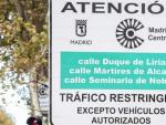 Cartel informativo de entrada a Madrid Central.