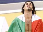 Gianmarco Tamberi, tras proclamarse campe&oacute;n de Europa de salto de altura en pista cubierta.