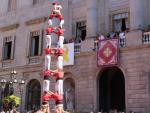 <p>Els Castellers de Barcelona en plaça Sant Jaume de Barcelona. </p>