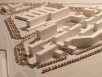 Maqueta del plan parcial para construir pisos y un hospital en la antigua prisi&oacute;n.