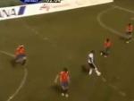 Braian Pereyra, con el bal&oacute;n en la jugada de su gol a Espa&ntilde;a.