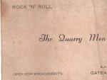 Tarjeta de visita de The Quarry Men, el grupo predecesor de los Beatles.