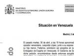 Comunicado de Exteriores sobre la situaci&oacute;n en Venezuela con Leopoldo L&oacute;pez.