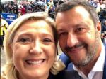 Imagen de los l&iacute;deres de ultraderecha de Francia e Italia, Marine Le Pen y Matteo Salvini.
