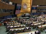 Vista general de una reuni&oacute;n de la Asamblea General de la ONU.