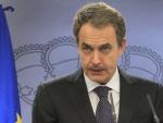 Zapatero, durante su comparecencia para valorar el anuncio de cese de la actividad armada hecho por ETA.