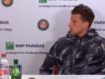 Dominic Thiem, enfadado en Roland Garros