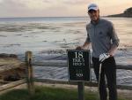 Gareth Bale, en el hoyo 18 de Pebble Beach, donde se disputa el US Open de golf.