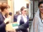 Pilar Rubio y Victoria Beckham, en una imagen cuando la primera era reportera de 'S&eacute; lo que hicisteis', y del d&iacute;a de la boda de Rubio con Sergio Ramos.