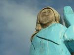 Estatua de madera de Melania Trump en Eslovenia.